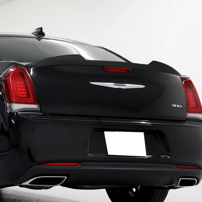 W-Power ABS V-Style Rear Trunk Lip Spoiler Wing For 2011-2023 Chrysler 300 / 300C / 300S -Unpainted Matte Black - Image 6