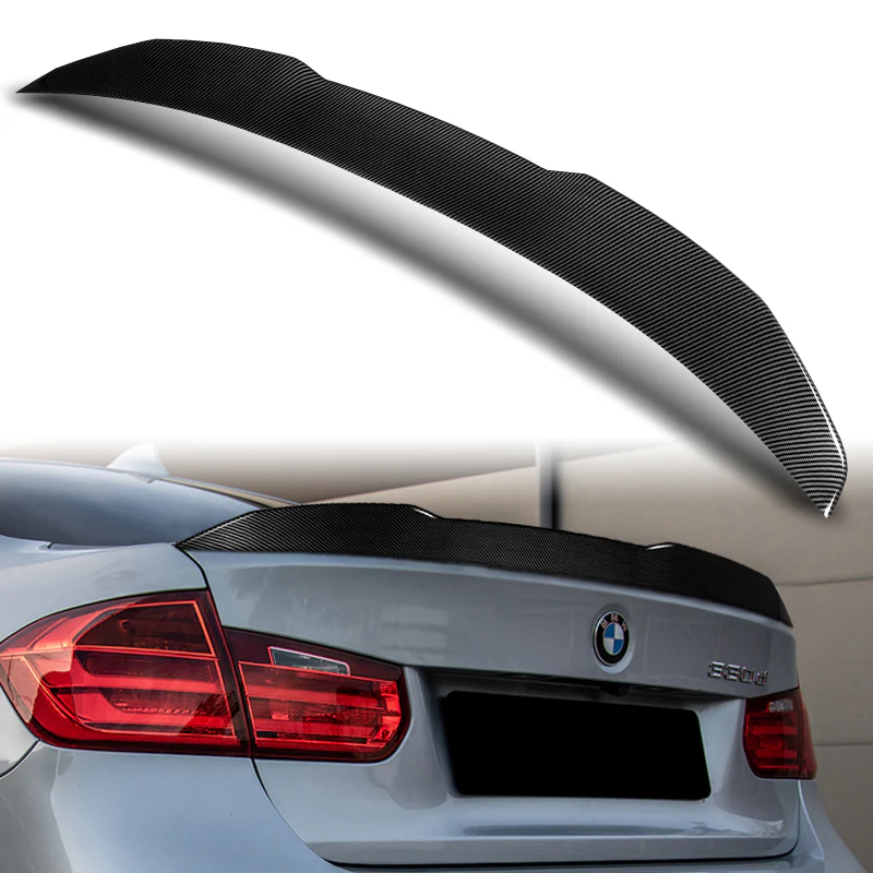W-Power ABS V-Style Rear Trunk Lip Spoiler Wing For 2012-2018 BMW 3-Series F30 / F80 / M3 Sedan -Carbon Fiber Look - Image 6