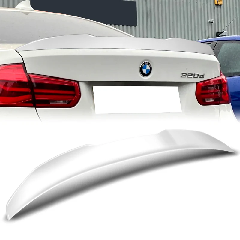 W-Power ABS V-Style Rear Trunk Lip Spoiler Wing For 2012-2018 BMW 3-Series F30 / F80 / M3 Sedan -Pearl White - Image 6