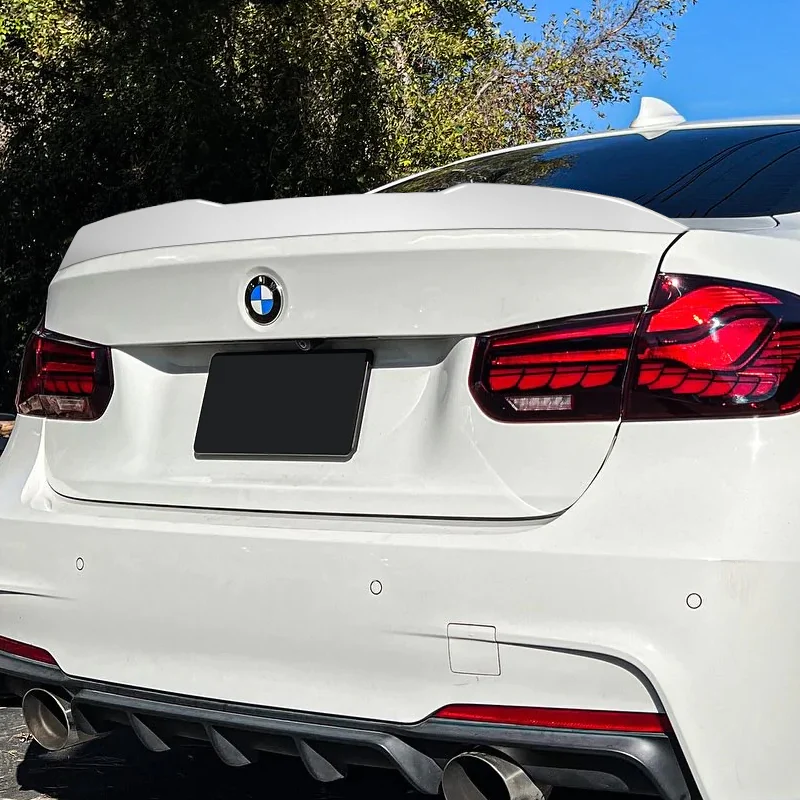 W-Power ABS V-Style Rear Trunk Lip Spoiler Wing For 2012-2018 BMW 3-Series F30 / F80 / M3 Sedan -Pearl White - Image 7