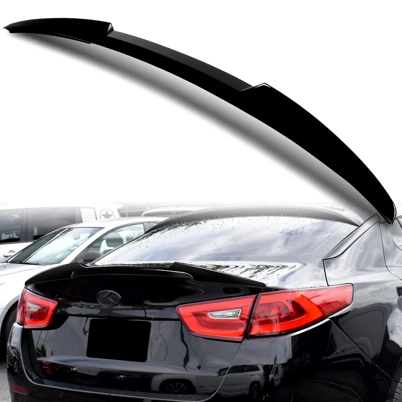 W-Power ABS V-Style Rear Trunk Lip Spoiler Wing For 2014-2015 Kia Optima K5 -Pearl Black - Image 6