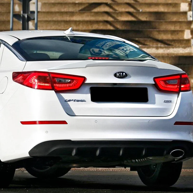W-Power ABS V-Style Rear Trunk Lip Spoiler Wing For 2014-2015 Kia Optima K5 -Pearl White - Image 5