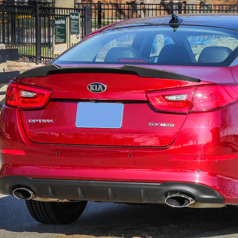 W-Power ABS V-Style Rear Trunk Lip Spoiler Wing For 2014-2015 Kia Optima K5 -Unpainted Matte Black - Image 5