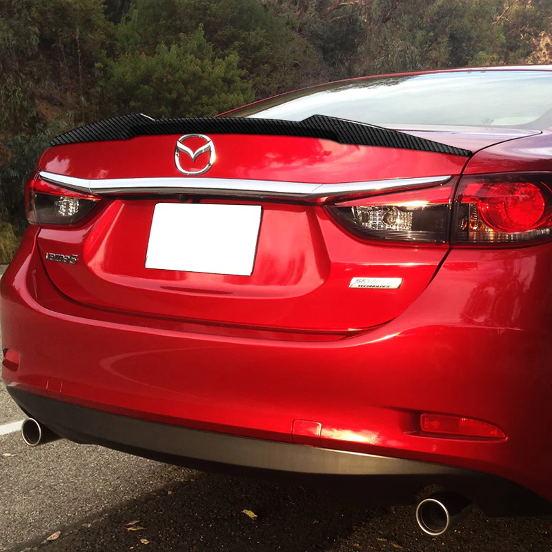 W-Power ABS V-Style Rear Trunk Lip Spoiler Wing For 2014-2017 Mazda 6 Mazda6 -Carbon Fiber Look - Image 6