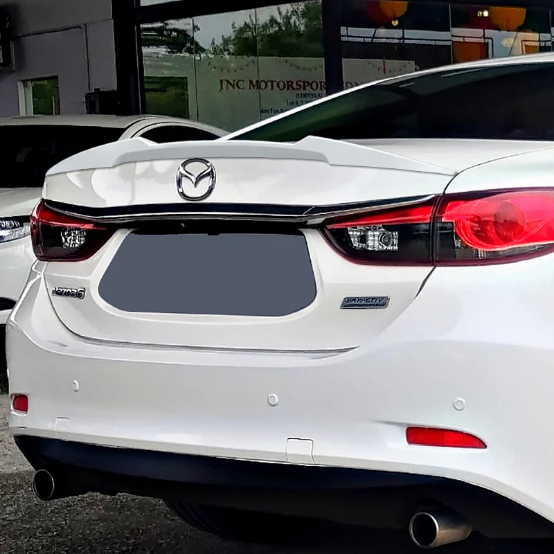 W-Power ABS V-Style Rear Trunk Lip Spoiler Wing For 2014-2017 Mazda 6 Mazda6 -Pearl White - Image 6