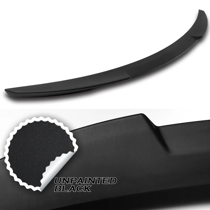 W-Power ABS V-Style Rear Trunk Lip Spoiler Wing For 2014-2018 Mazda 3 Sedan 4DR -Unpainted Matte Black - Image 3
