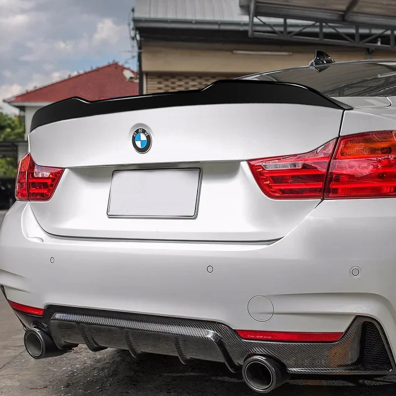 W-Power ABS V-Style Rear Trunk Lip Spoiler Wing For 2014-2020 BMW 4-Series F32 Coupe -Pearl Black - Image 6