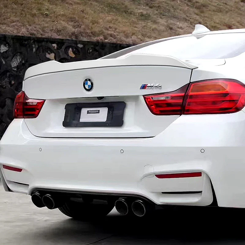 W-Power ABS V-Style Rear Trunk Lip Spoiler Wing For 2014-2020 BMW 4-Series F32 Coupe -Pearl White - Image 5