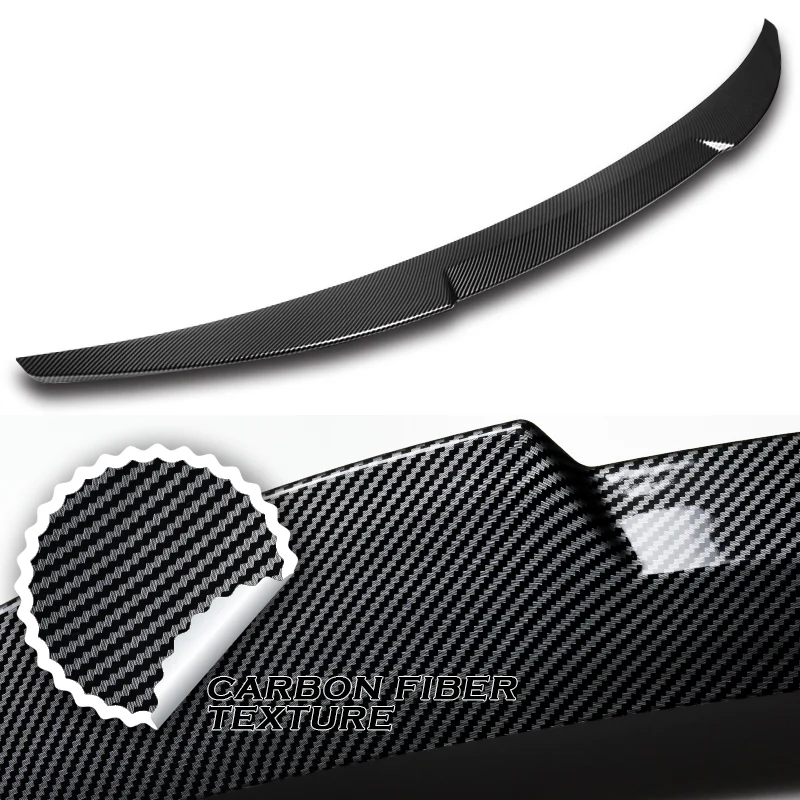 W-Power ABS V-Style Rear Trunk Lip Spoiler Wing For 2014-2022 Infiniti Q50 Sedan -Carbon Fiber Look - Image 2