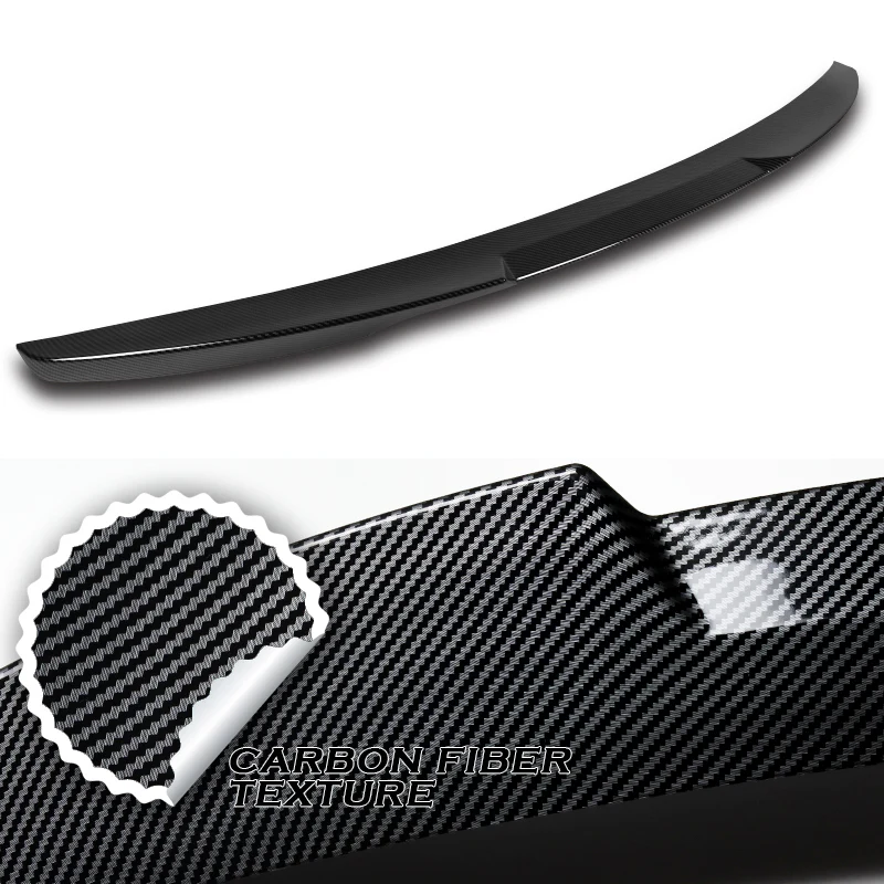 W-Power ABS V-Style Rear Trunk Lip Spoiler Wing For 2015-2020 BMW M4 F82 Coupe -Carbon Fiber Look - Image 2