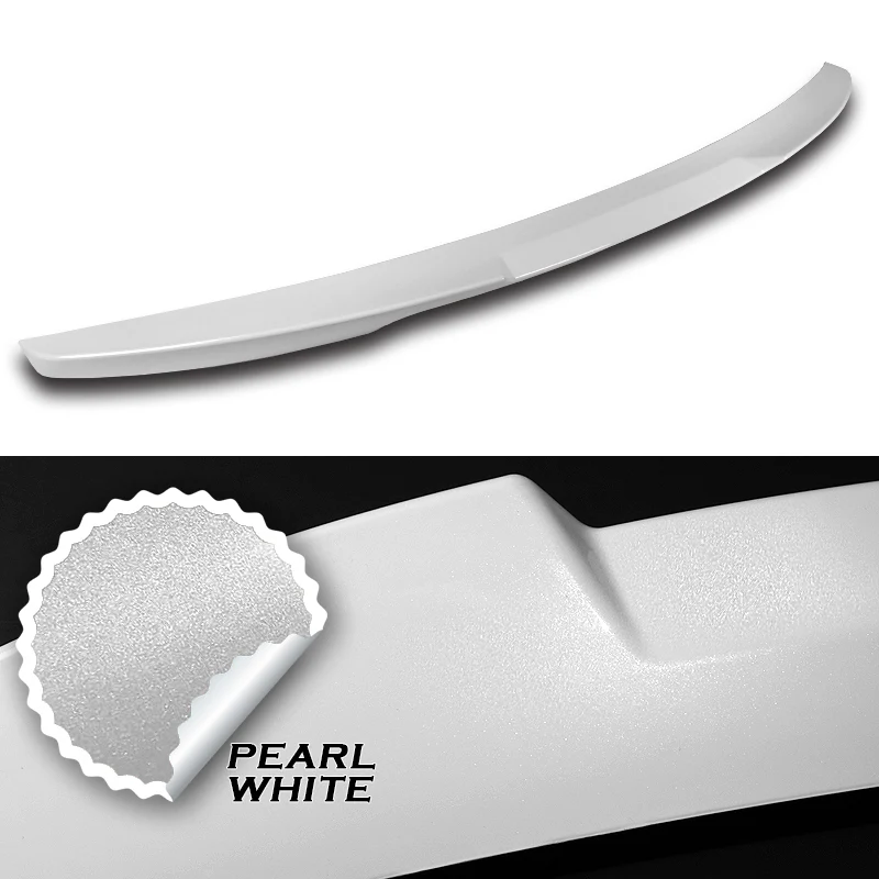 W-Power ABS V-Style Rear Trunk Lip Spoiler Wing For 2015-2020 BMW M4 F82 Coupe -Pearl White - Image 3