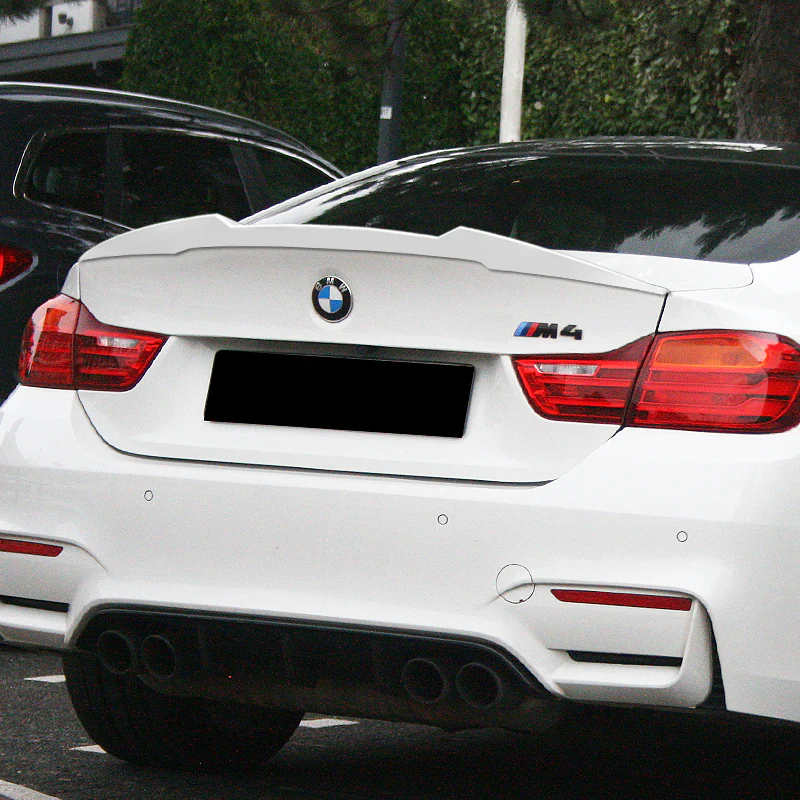 W-Power ABS V-Style Rear Trunk Lip Spoiler Wing For 2015-2020 BMW M4 F82 Coupe -Pearl White - Image 5