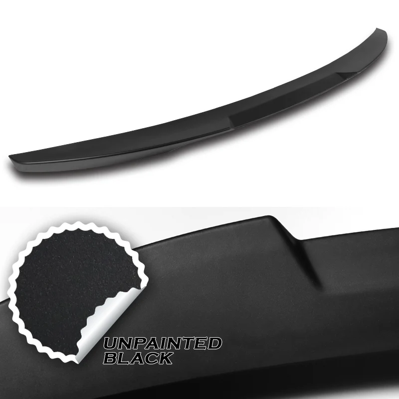 W-Power ABS V-Style Rear Trunk Lip Spoiler Wing For 2015-2020 BMW M4 F82 Coupe -Unpainted Matte Black - Image 3