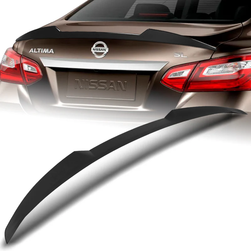 W-Power ABS V-Style Rear Trunk Lip Spoiler Wing For 2016-2018 Nissan Altima Sedan 4DR -Unpainted Matte Black - Image 5