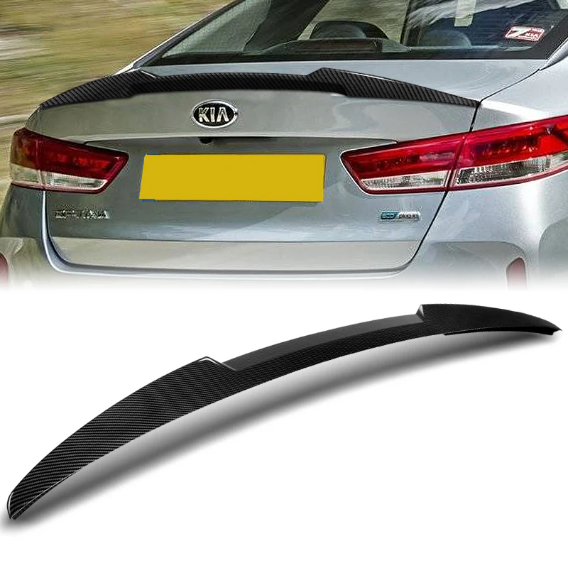 W-Power ABS V-Style Rear Trunk Lip Spoiler Wing For 2016-2020 Kia Optima -Carbon Fiber Look - Image 5