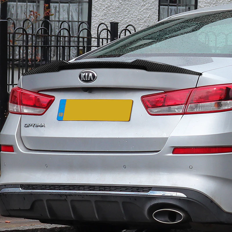 W-Power ABS V-Style Rear Trunk Lip Spoiler Wing For 2016-2020 Kia Optima -Carbon Fiber Look - Image 6