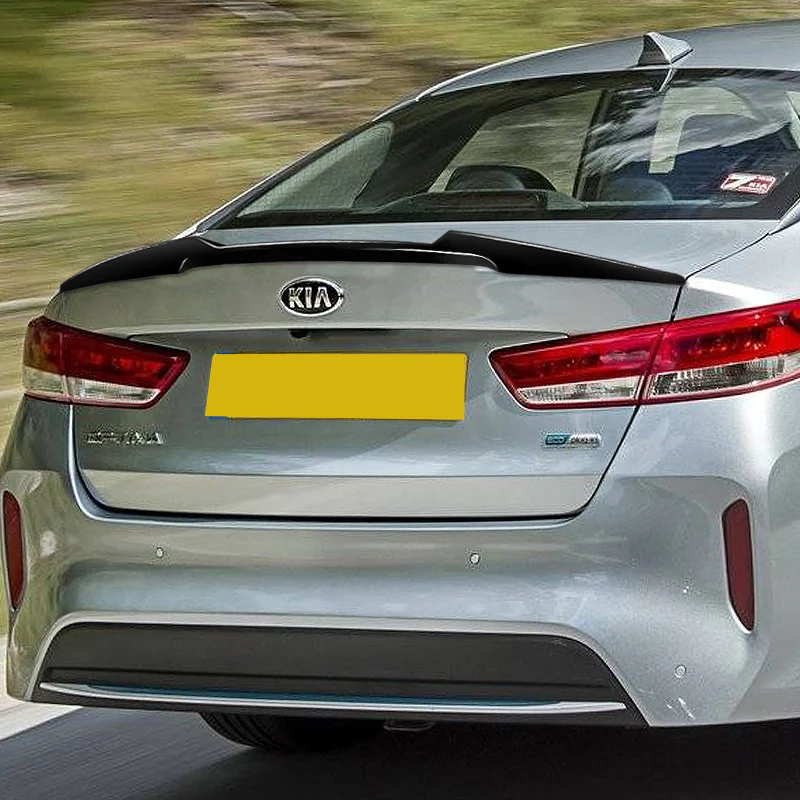 W-Power ABS V-Style Rear Trunk Lip Spoiler Wing For 2016-2020 Kia Optima -Pearl Black - Image 6