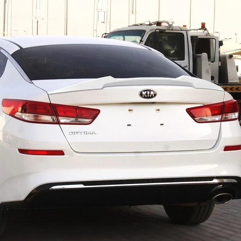 W-Power ABS V-Style Rear Trunk Lip Spoiler Wing For 2016-2020 Kia Optima -Pearl White - Image 5