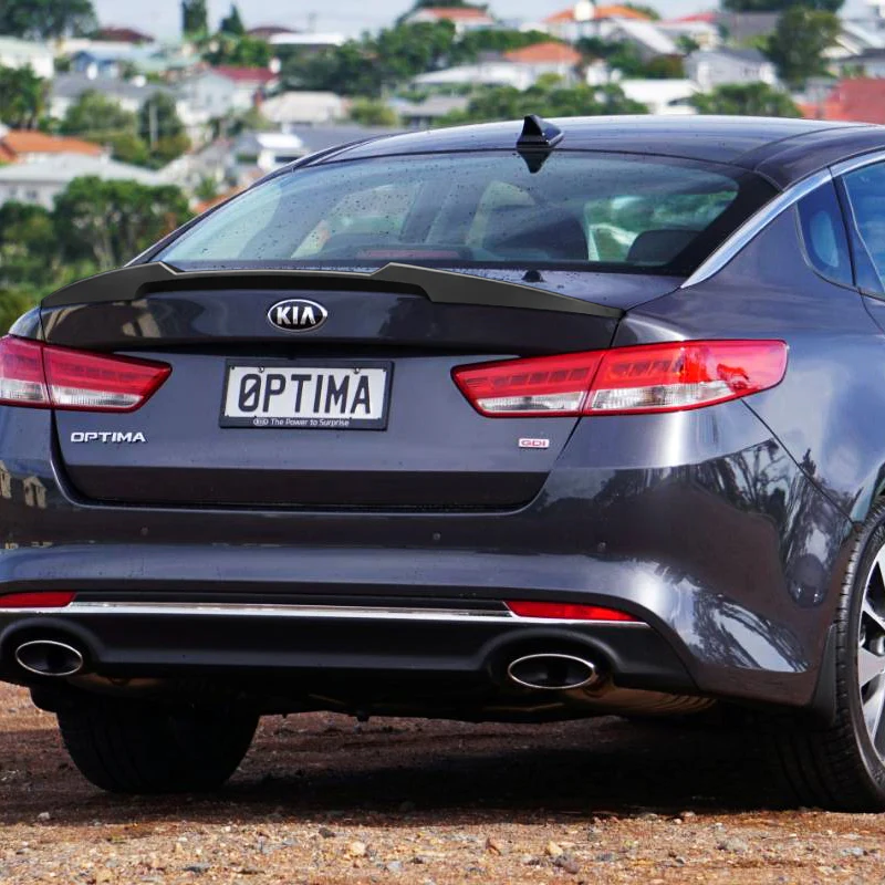 W-Power ABS V-Style Rear Trunk Lip Spoiler Wing For 2016-2020 Kia Optima -Unpainted Matte Black - Image 5