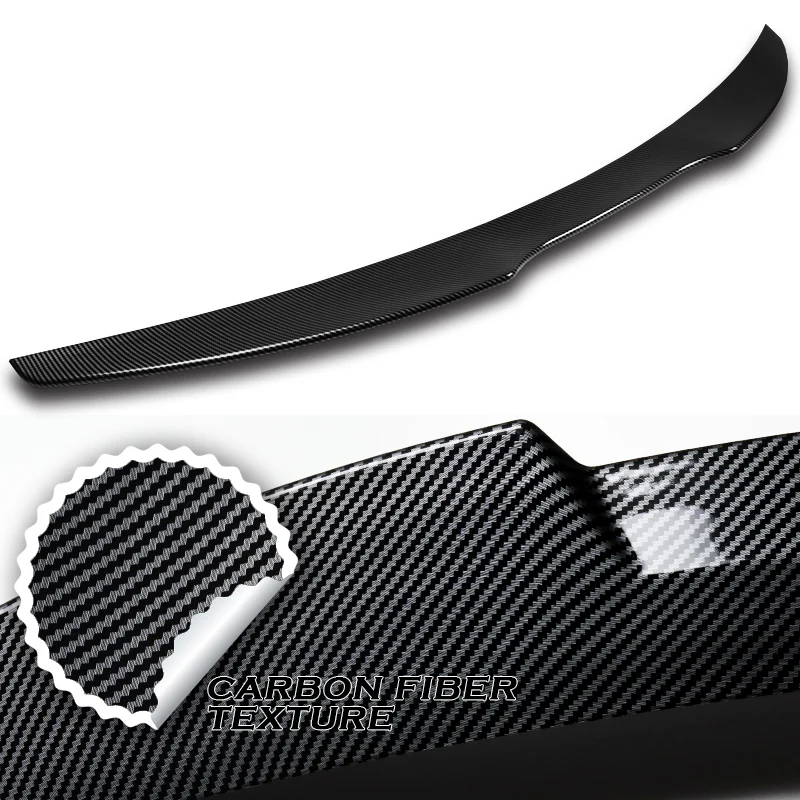 W-Power ABS V-Style Rear Trunk Lip Spoiler Wing For 2016-2024 Chevrolet Malibu -Carbon Fiber Look - Image 3