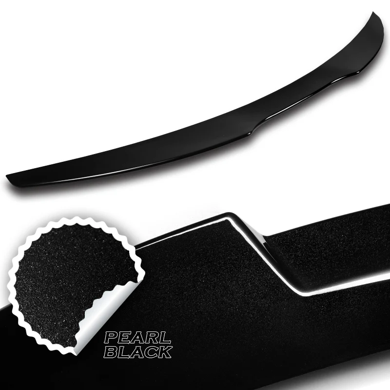 W-Power ABS V-Style Rear Trunk Lip Spoiler Wing For 2016-2024 Chevrolet Malibu -Pearl Black - Image 3