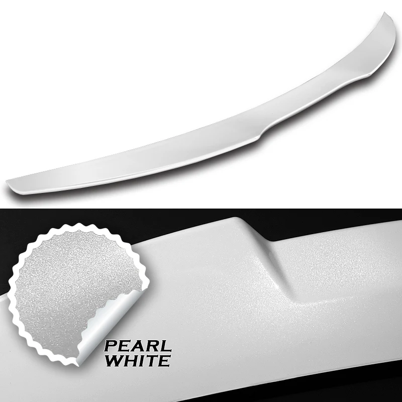 W-Power ABS V-Style Rear Trunk Lip Spoiler Wing For 2016-2024 Chevrolet Malibu -Pearl White - Image 3