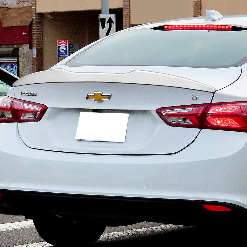 W-Power ABS V-Style Rear Trunk Lip Spoiler Wing For 2016-2024 Chevrolet Malibu -Pearl White - Image 5
