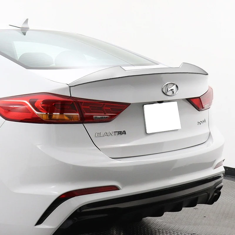 W-Power ABS V-Style Rear Trunk Lip Spoiler Wing For 2017-2018 Hyundai Elantra -Pearl White - Image 5