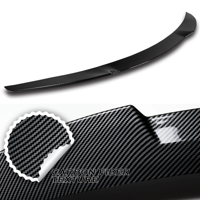 W-Power ABS V-Style Rear Trunk Lip Spoiler Wing For 2017-2022 Infiniti Q60 Coupe -Carbon Fiber Look - Image 3