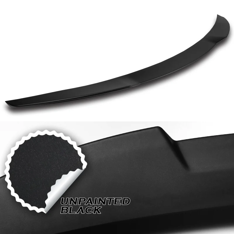 W-Power ABS V-Style Rear Trunk Lip Spoiler Wing For 2017-2022 Infiniti Q60 Coupe -Unpainted Matte Black - Image 3