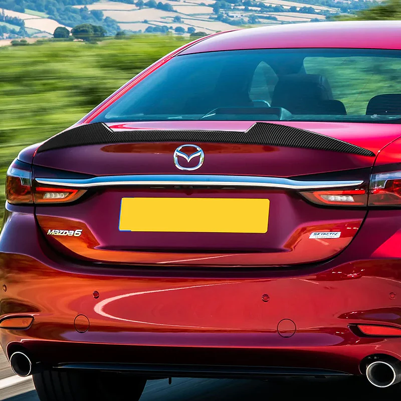 W-Power ABS V-Style Rear Trunk Lip Spoiler Wing For 2018-2021 Mazda 6 Mazda6 -Carbon Fiber Look - Image 6