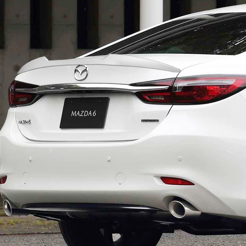 W-Power ABS V-Style Rear Trunk Lip Spoiler Wing For 2018-2021 Mazda 6 Mazda6 -Pearl White - Image 5