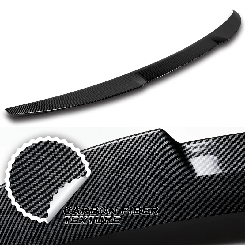 W-Power ABS V-Style Rear Trunk Lip Spoiler Wing For 2018-2022 Honda Accord Sedan 4DR -Carbon Fiber Look - Image 3