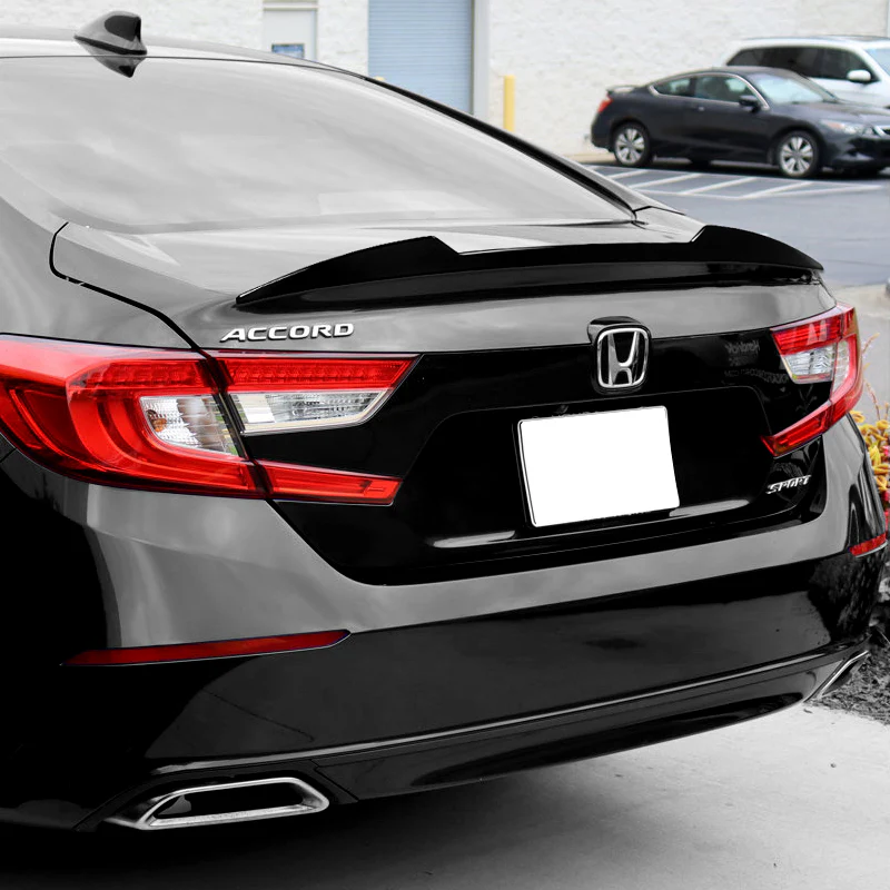 W-Power ABS V-Style Rear Trunk Lip Spoiler Wing For 2018-2022 Honda Accord Sedan 4DR -Pearl Black - Image 6