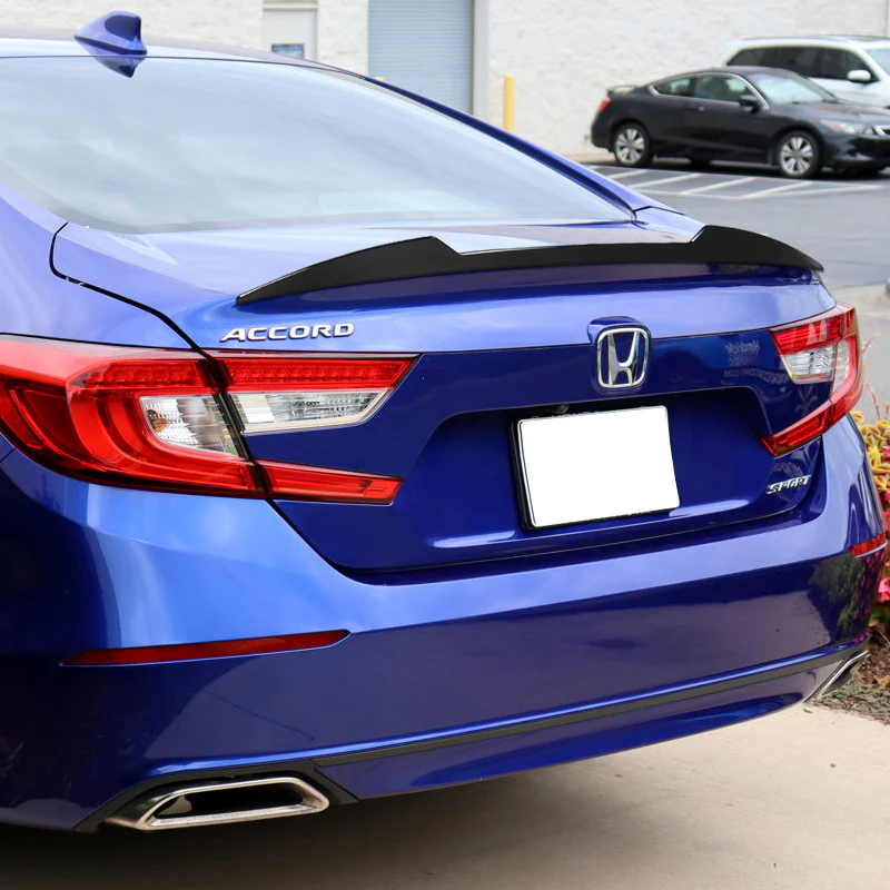 W-Power ABS V-Style Rear Trunk Lip Spoiler Wing For 2018-2022 Honda Accord Sedan 4DR -Unpainted Matte Black - Image 6