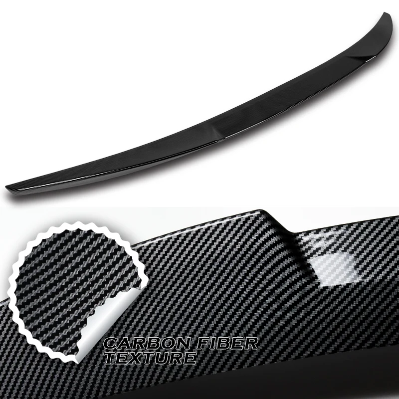 W-Power ABS V-Style Rear Trunk Lip Spoiler Wing For 2019-2023 Mazda 3 Sedan 4DR -Carbon Fiber Look - Image 3