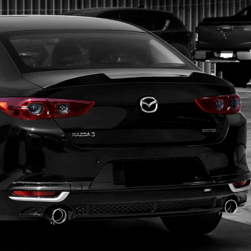 W-Power ABS V-Style Rear Trunk Lip Spoiler Wing For 2019-2023 Mazda 3 Sedan 4DR -Pearl Black - Image 6