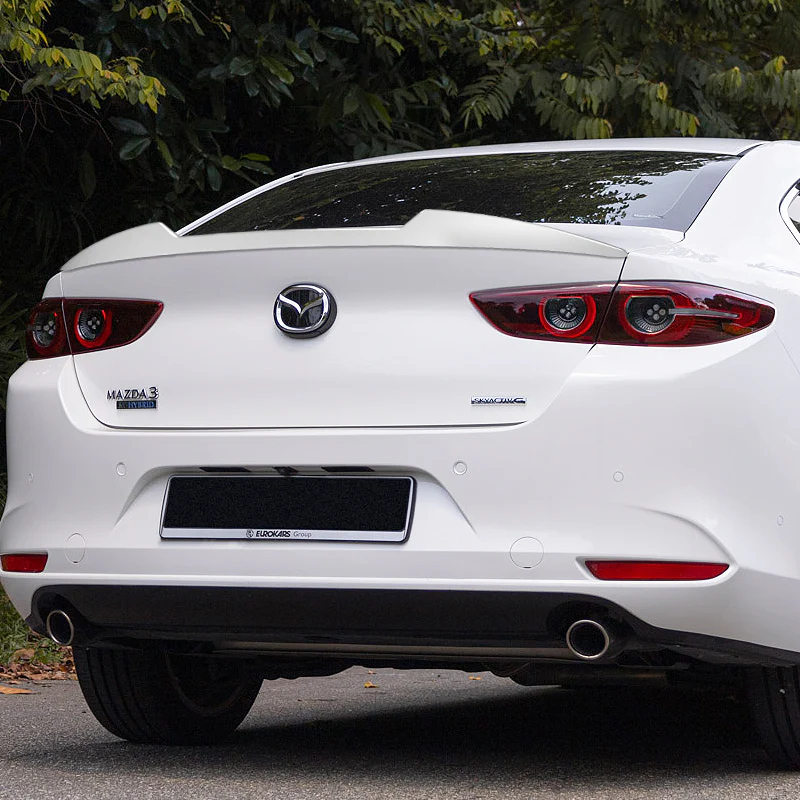 W-Power ABS V-Style Rear Trunk Lip Spoiler Wing For 2019-2023 Mazda 3 Sedan 4DR -Pearl White - Image 6