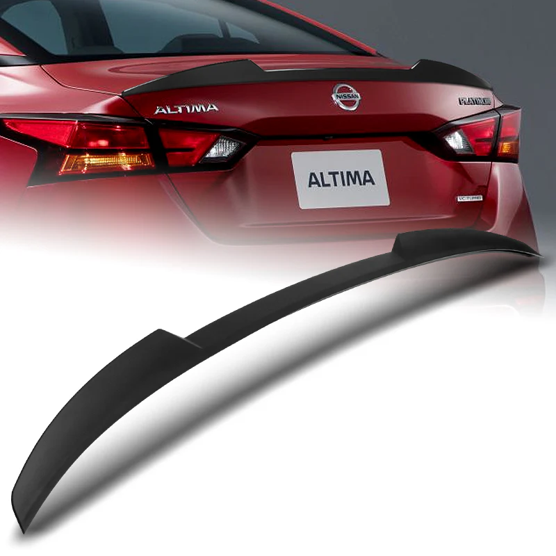 W-Power ABS V-Style Rear Trunk Lip Spoiler Wing For 2019-2025 Nissan Altima -Unpainted Matte Black - Image 5
