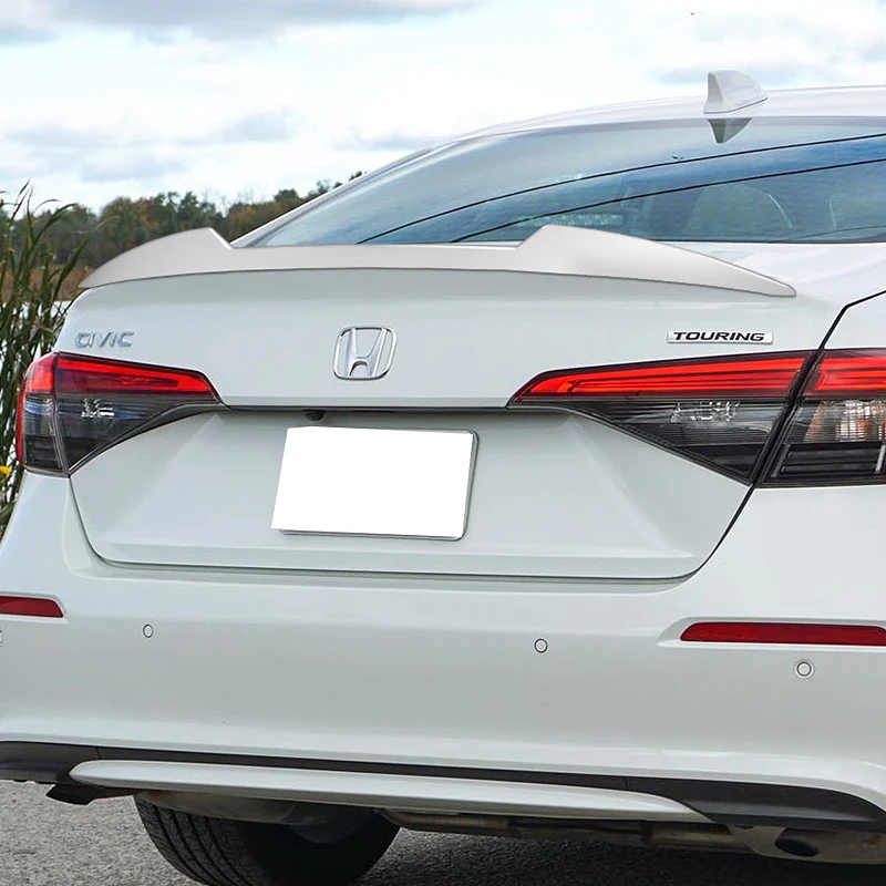 W-Power ABS V-Style Rear Trunk Lip Spoiler Wing For 2022-2025 Honda Civic Sedan -Pearl White - Image 7