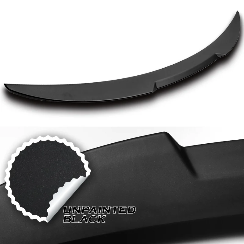 W-Power ABS V-Style Rear Trunk Lip Spoiler Wing For 2011-2016 BMW 5-Series/M5 F10 F18  -Unpainted Matte Black - Image 2