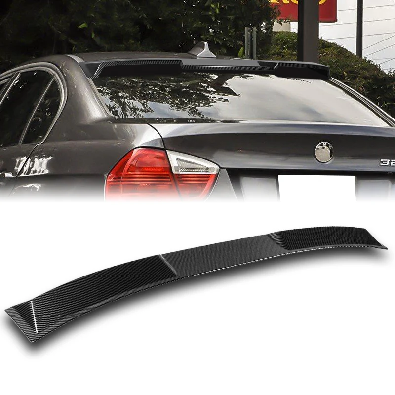 W-Power ABS VIP-Style Rear Widow Roof Visor Wing Spoiler For 2006 - 2011 BMW 3-Series E90 M3 Sedan -Carbon Fiber Look - Image 6
