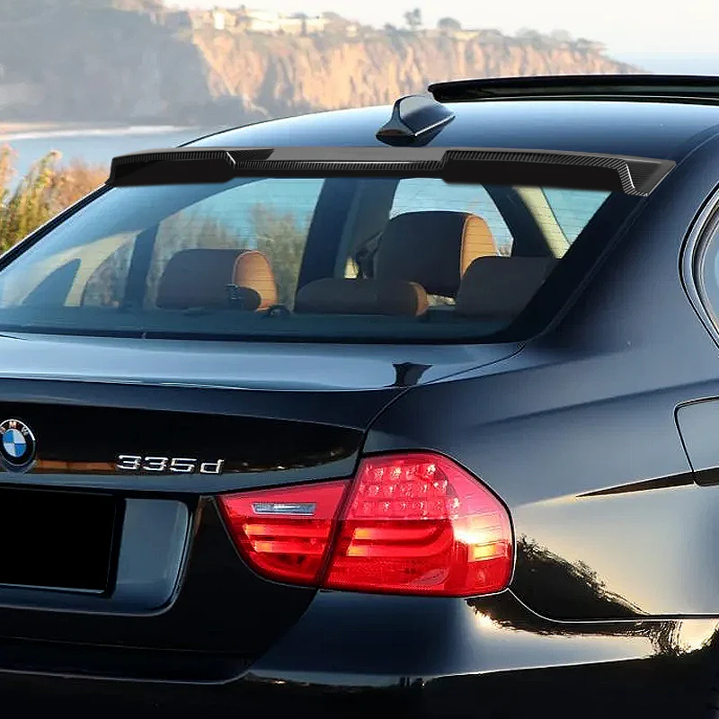 W-Power ABS VIP-Style Rear Widow Roof Visor Wing Spoiler For 2006 - 2011 BMW 3-Series E90 M3 Sedan -Carbon Fiber Look - Image 8