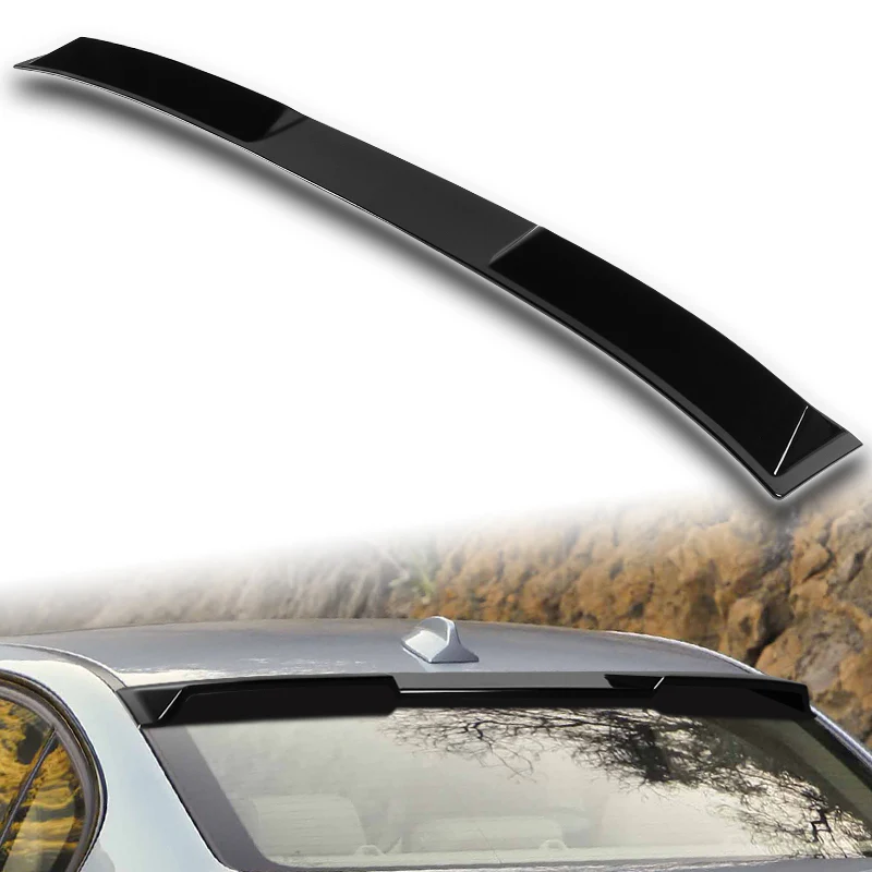 W-Power ABS VIP-Style Rear Widow Roof Visor Wing Spoiler For 2006 - 2011 BMW 3-Series E90 M3 Sedan -Pearl Black - Image 5