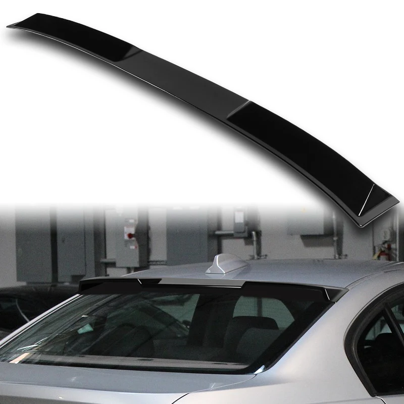 W-Power ABS VIP-Style Rear Widow Roof Visor Wing Spoiler For 2006 - 2011 BMW 3-Series E90 M3 Sedan -Pearl Black - Image 6