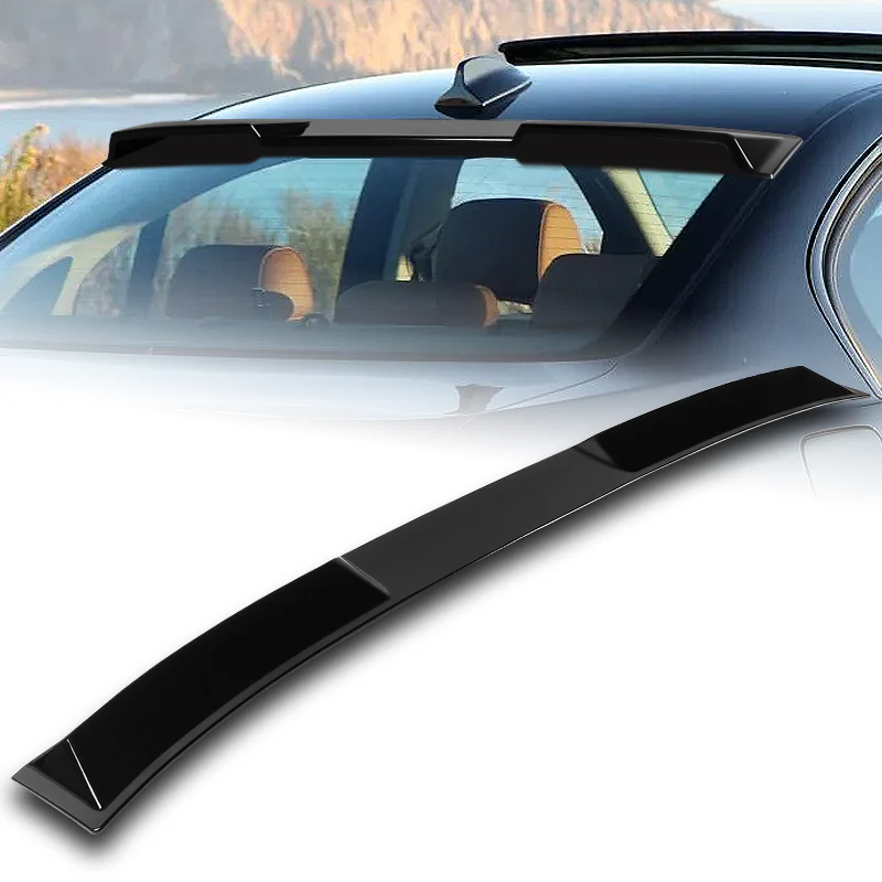 W-Power ABS VIP-Style Rear Widow Roof Visor Wing Spoiler For 2006 - 2011 BMW 3-Series E90 M3 Sedan -Pearl Black - Image 7