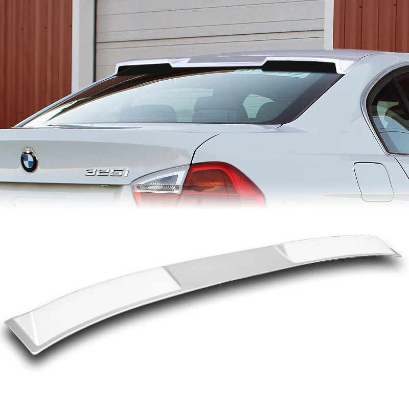 W-Power ABS VIP-Style Rear Widow Roof Visor Wing Spoiler For 2006 - 2011 BMW 3-Series E90 M3 Sedan -Pearl White - Image 6