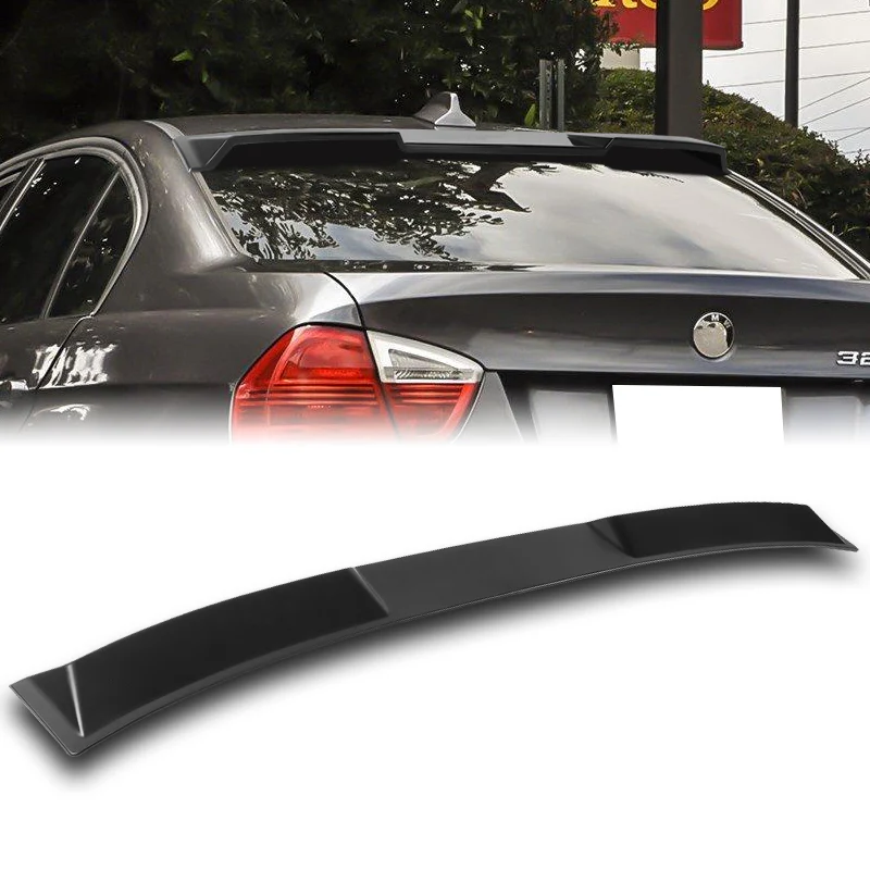 W-Power ABS VIP-Style Rear Widow Roof Visor Wing Spoiler For 2006 - 2011 BMW 3-Series E90 M3 Sedan -Unpainted Matte Black - Image 5