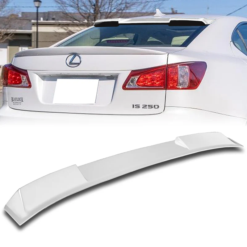 W-Power ABS VIP-Style Rear Widow Roof Visor Wing Spoiler For 2006-2013 Lexus IS250 IS350 IS-F Sedan -Pearl White - Image 6