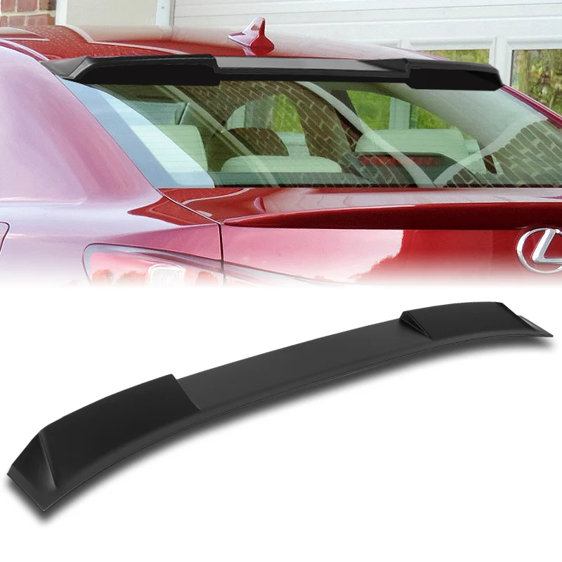 W-Power ABS VIP-Style Rear Widow Roof Visor Wing Spoiler For 2006-2013 Lexus IS250 IS350 IS-F Sedan -Unpainted Matte Black - Image 5